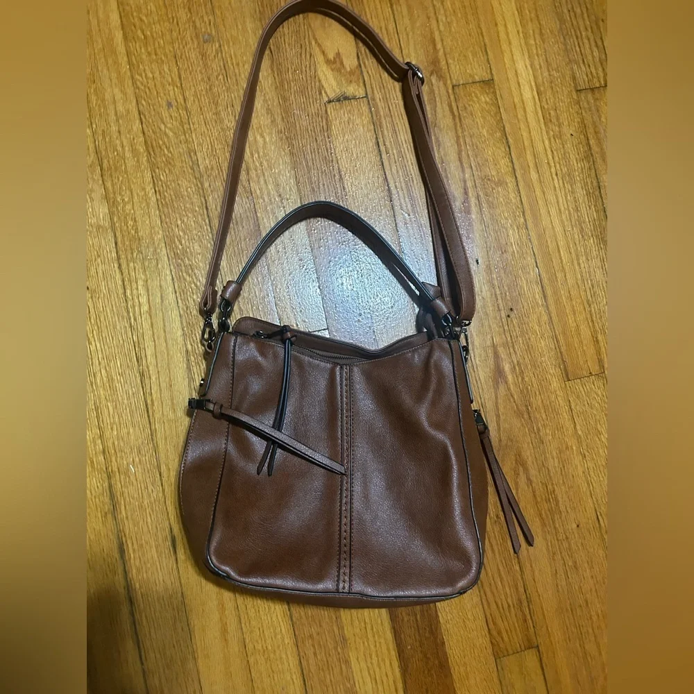 Realer Hobo Shoulder Bag Purse Vegan Leather Camel Brown Everyday Wear Casual